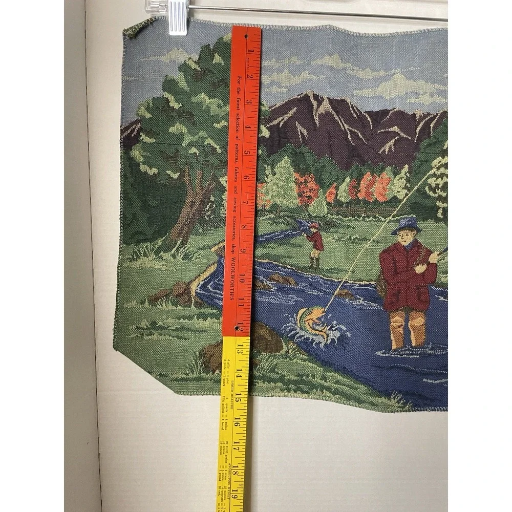 Olde Greensborough Craft Company Jacquard Loomed Tapestry Panel Fly Fishing